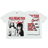 Retro Vale Dreams Tour Concert Poster Print Tee Oversized Alternative Streetwear T‑Shirt for Men