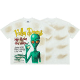 Nova Grave Valley Dream Alien Rhinestone Vintage Graphic Oversized T‑Shirt Men Streetwear Tee