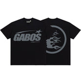 Minimal Black Grey Double‑Sided Logo Symbol Casual Oversized T‑Shirt