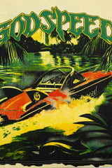 Retro Car Jungle Print Loose‑Fit Streetwear Cream T‑Shirt