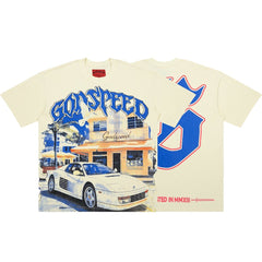 Gone Speed Retro Sports Car Graphic Tee Oversized Y2K Streetwear T‑Shirt for Men