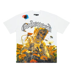 Retro Astronaut “Out Of Many One” Slogan Graphic Tee Oversized Y2K Streetwear T‑Shirt for Men