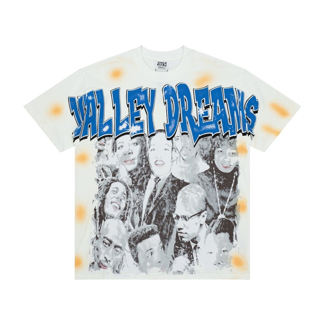 Retro Tie‑Dye Valley Dreams Portrait Graphic Tee Oversized Underground Streetwear T‑Shirt
