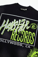 Retro Punk Neon Text Print Short‑Sleeve Loose Street‑Wear Tee