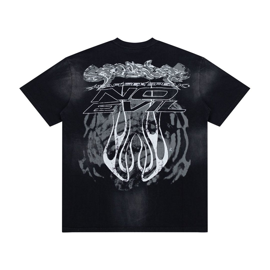 Retro Gothic Skull Art Print Short‑Sleeve Loose Fit Men’s Tee
