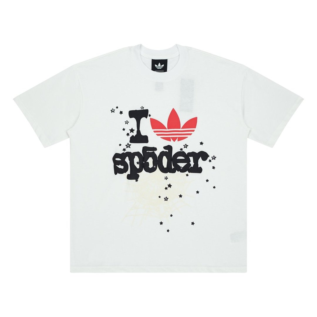 Retro Sp5der Spider Web Star Graphic Tee Oversized Y2K Streetwear T‑Shirt for Men