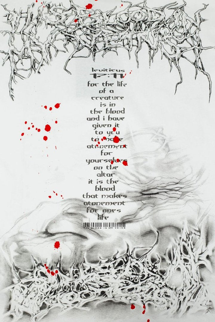 Grunge Abstract Blood Splatter Art Graphic Tee Oversized Y2K Streetwear T‑Shirt for Men