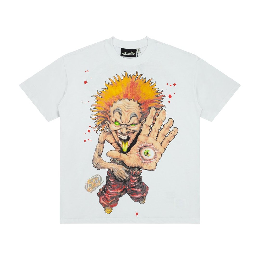 Distressed Retro Comic Figure Print Short‑Sleeve Loose‑Fit Men’s Street Tee