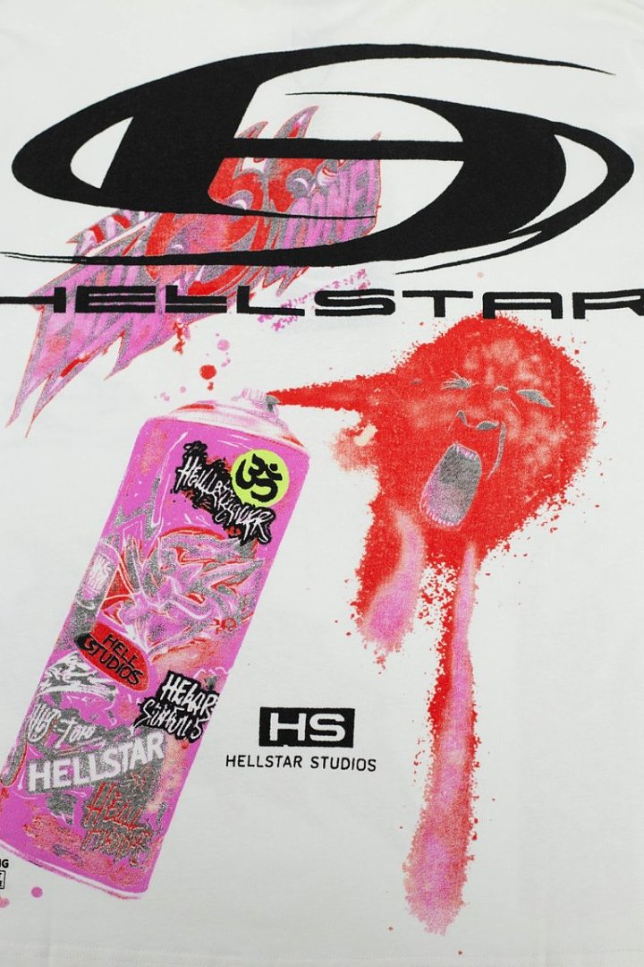 White Dual‑Sided Abstract Splash Graphic Oversized Street‑Wear T‑Shirt