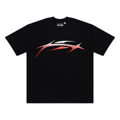 Modern Abstract Streak Graphic Tee Oversized Y2K Streetwear T‑Shirt for Men