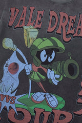 Retro Black Washed Vale Dreams 1997 Tour Cartoon Tee Oversized Underground Streetwear T‑Shirt
