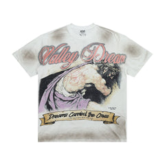 Street style faded tie-dye pattern short-sleeved T-shirt