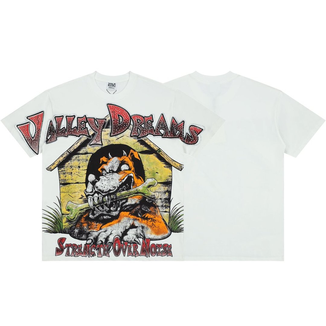 Vintage White Retro Animal Graphic Oversized Street‑Wear T‑Shirt