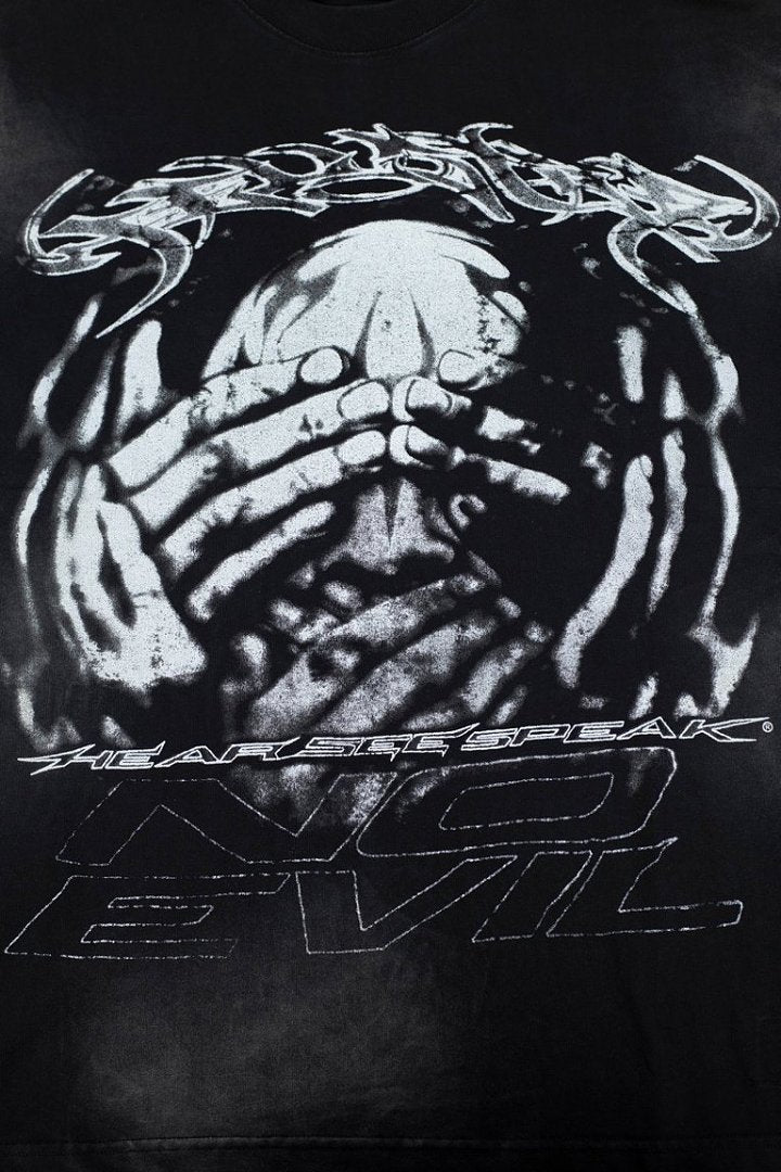 Retro Gothic Skull Art Print Short‑Sleeve Loose Fit Men’s Tee