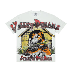 Vintage White Retro Animal Graphic Oversized Street‑Wear T‑Shirt