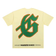 Retro Car Jungle Print Loose‑Fit Streetwear Cream T‑Shirt