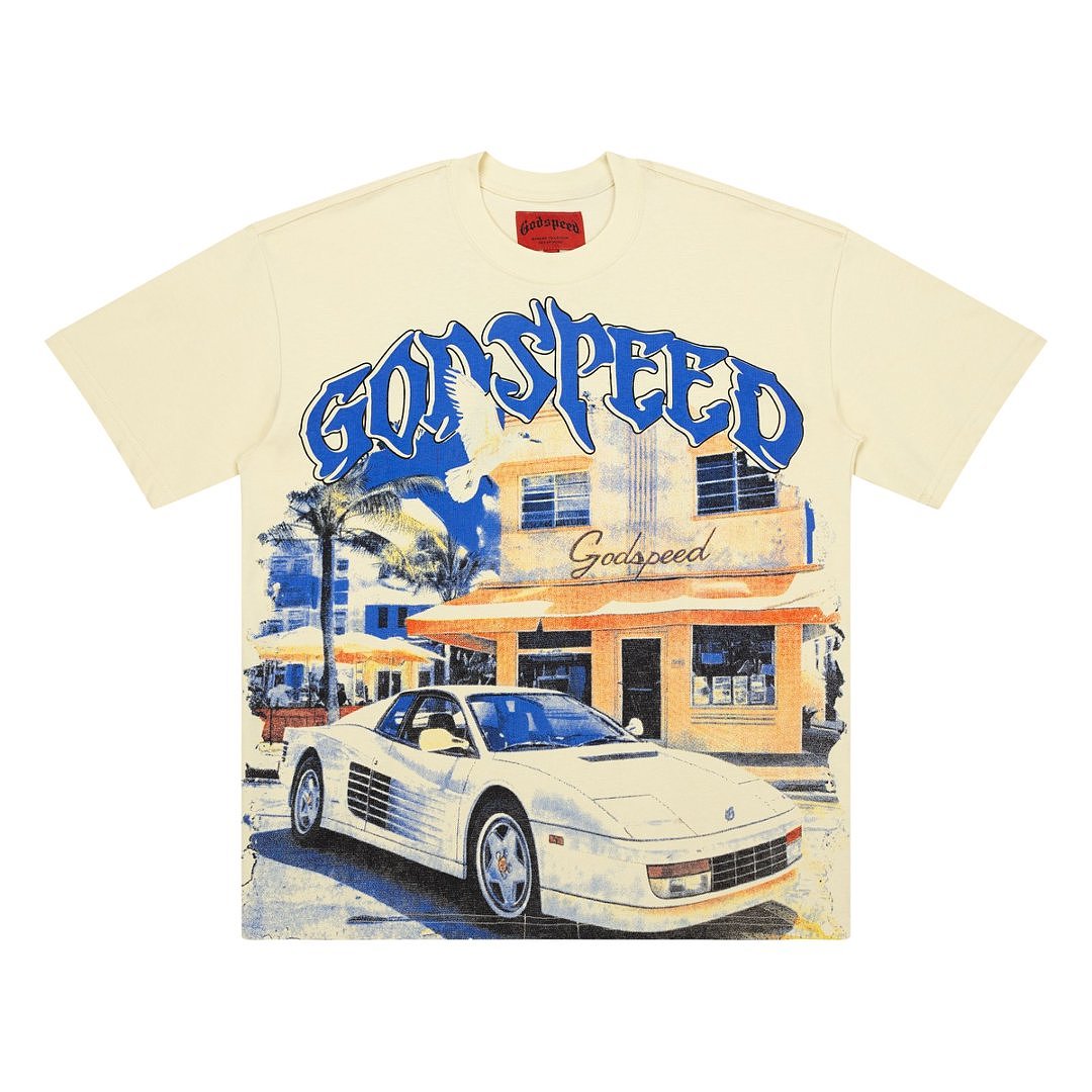Gone Speed Retro Sports Car Graphic Tee Oversized Y2K Streetwear T‑Shirt for Men