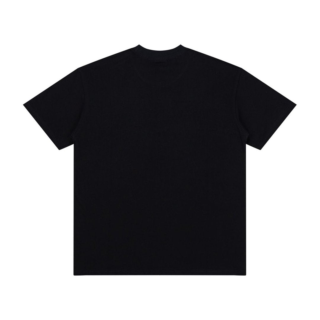 Men Retro Portrait Letter Print T‑Shirt Loose Fit Gothic Street Short Sleeve Top