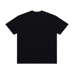 Men Retro Portrait Letter Print T‑Shirt Loose Fit Gothic Street Short Sleeve Top