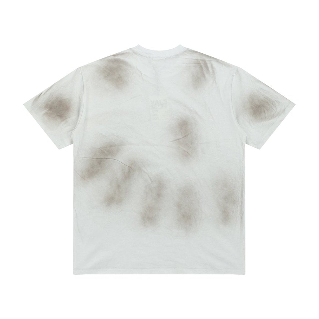 Street style faded tie-dye pattern short-sleeved T-shirt