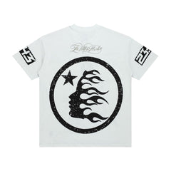 Vintage Sketch Figure & Symbol Graphic Double‑Sided Casual T‑Shirt