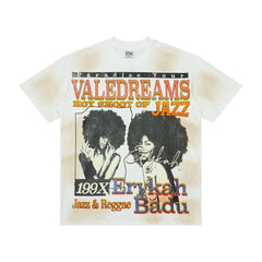 Retro Erykah Badu Paradise Tour Jazz Reggae Print Tee Oversized Hip‑Hop Streetwear T‑Shirt for Men