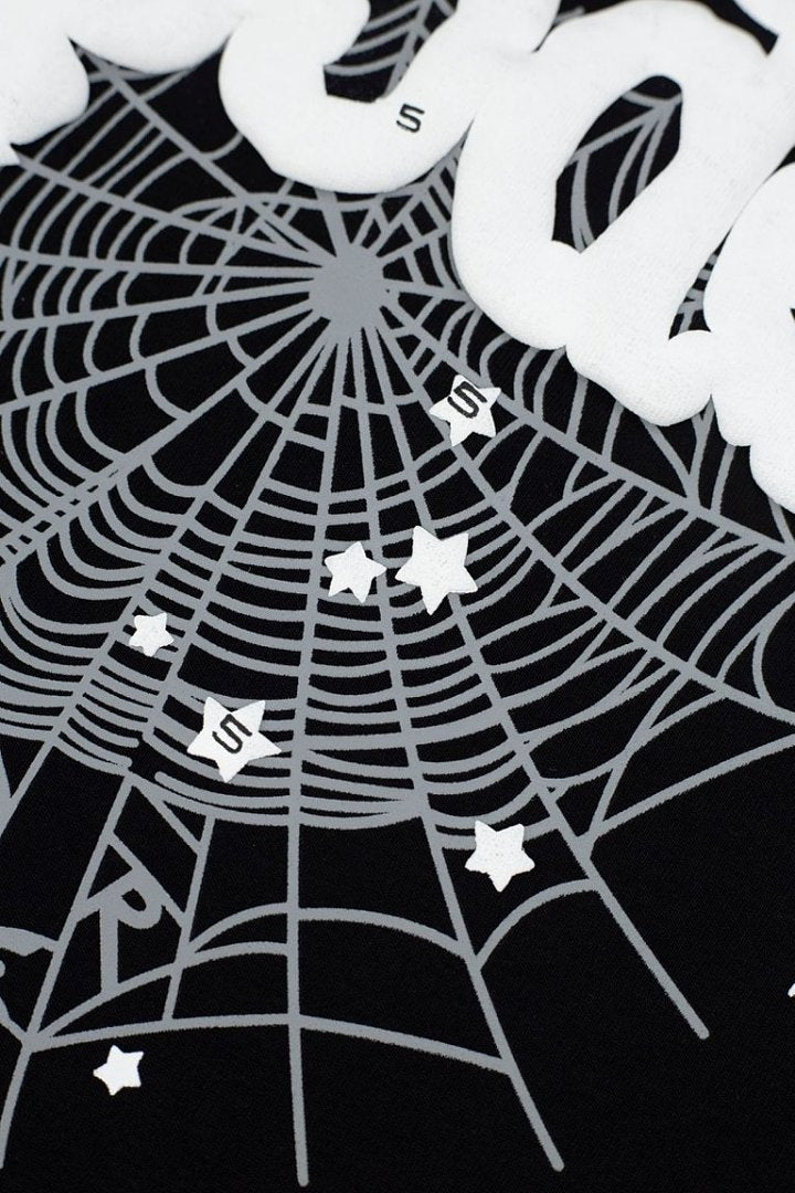 Retro Sp5der Spider Web Star Graphic Tee Oversized Y2K Streetwear T‑Shirt for Men