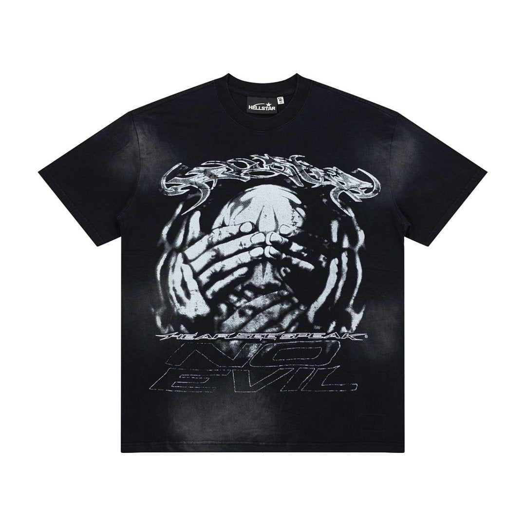Retro Gothic Skull Art Print Short‑Sleeve Loose Fit Men’s Tee