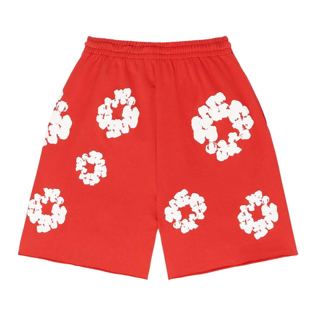 Denim Tears The Cotton Wreath Shorts 'Red'