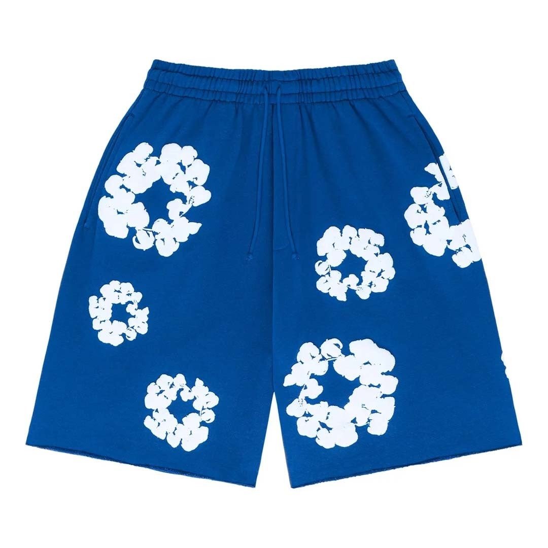 Denim Tears The Cotton Wreath Shorts 'Royal Blue'
