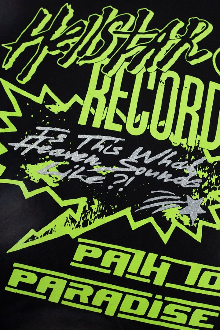 Retro Punk Neon Text Print Short‑Sleeve Loose Street‑Wear Tee