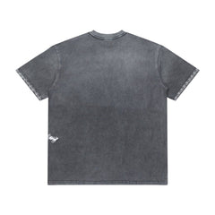 Retro Washed Bling Cross Graphic Tee Oversized Gothic Underground Streetwear T‑Shirt
