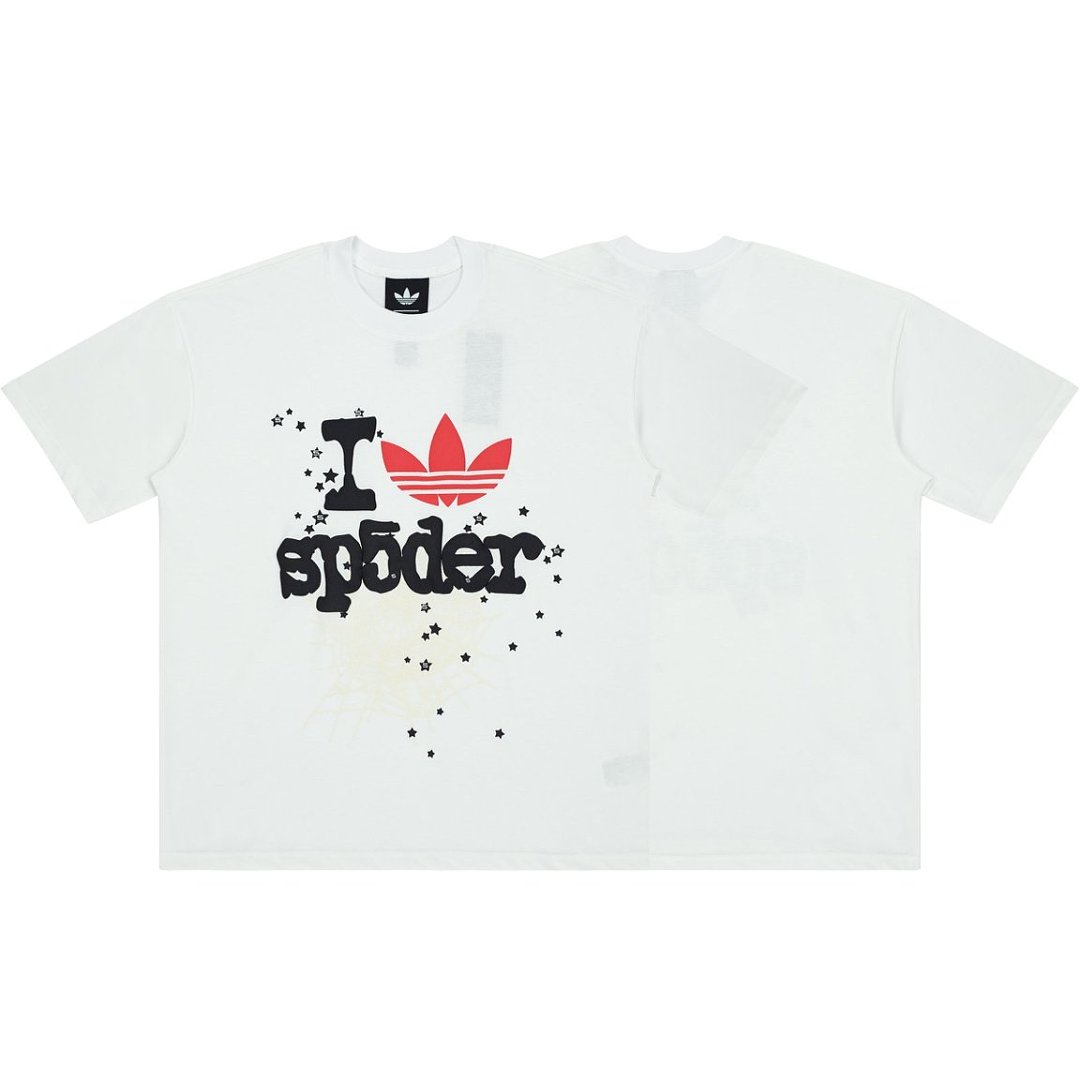 Retro Sp5der Spider Web Star Graphic Tee Oversized Y2K Streetwear T‑Shirt for Men