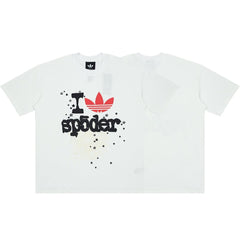 Retro Sp5der Spider Web Star Graphic Tee Oversized Y2K Streetwear T‑Shirt for Men