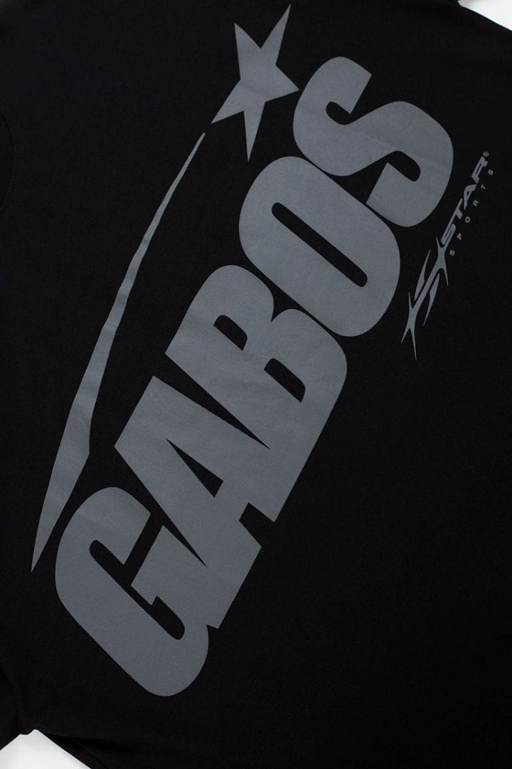 Minimal Black Grey Double‑Sided Logo Symbol Casual Oversized T‑Shirt