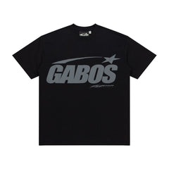 Minimal Black Grey Double‑Sided Logo Symbol Casual Oversized T‑Shirt