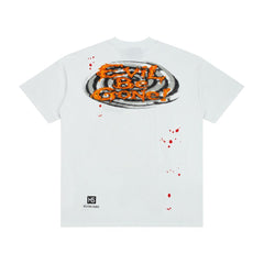 Distressed Retro Comic Figure Print Short‑Sleeve Loose‑Fit Men’s Street Tee